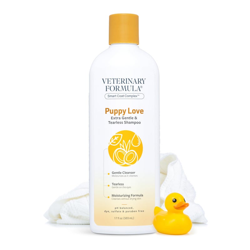 Veterinary Formula Smart Coat Complex Puppy Love Extra Gentle Tearless Shampoo, 17 Fl oz â€“ for Pups Over 6 Weeks â€“ with Fresh Scent, Long-Lasting Clean â€“ Won't Dry Out Delicate Skin - Image 1